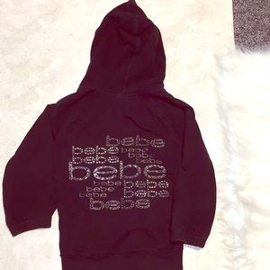 Rhinestone Bebe Quarter Sleeve Zip Up